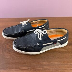 Phat Classic Boat Shoes Mens Size 10 Navy Blue Excellent Nautical Loafers